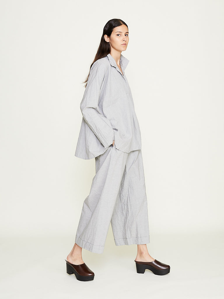 Daniela Gregis - Pantalone Trousers Pigiama Tasche Lavato in Light Grey Melange