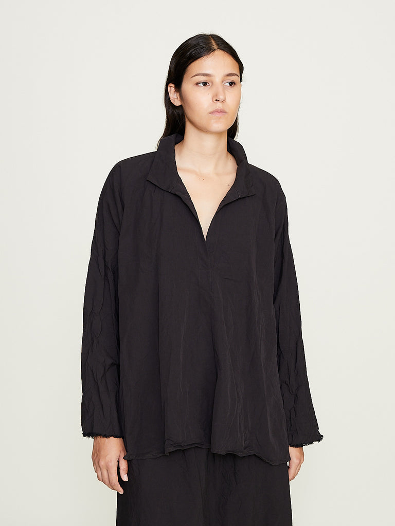 Daniela Gregis - Camicia Shirt Spicchi Colletto Lavata in Dark Brown