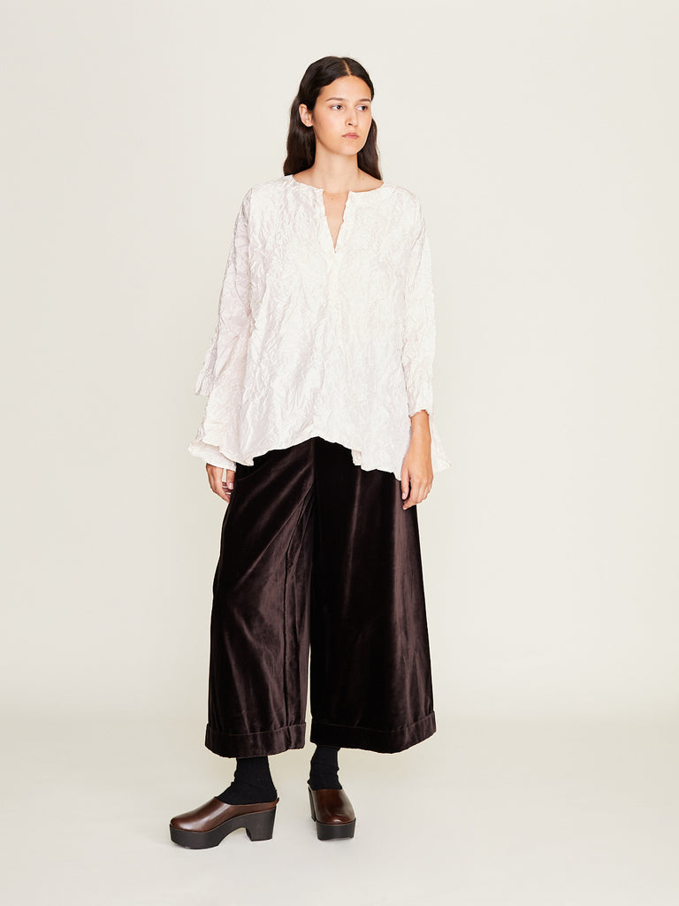Daniela Gregis - Pantalone Trousers Pigiama Tasche Lavato in Dark Brown