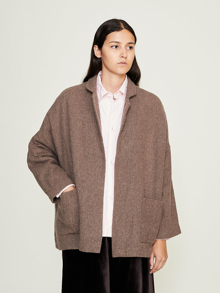 Daniela Gregis - Giacca Jacket Gladiolo Bianco Lavata in Beaver Melange