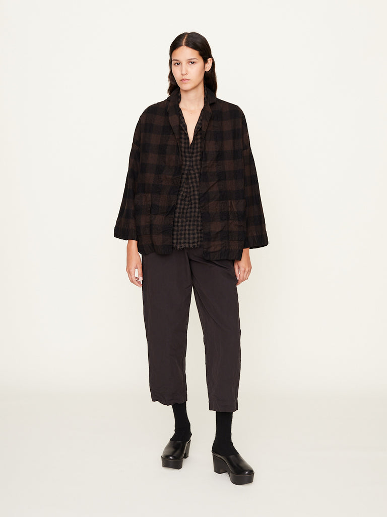 Daniela Gregis - Giacca Jacket Gladiolo Bianco Tv Lavata in Brown Black 5cm Check
