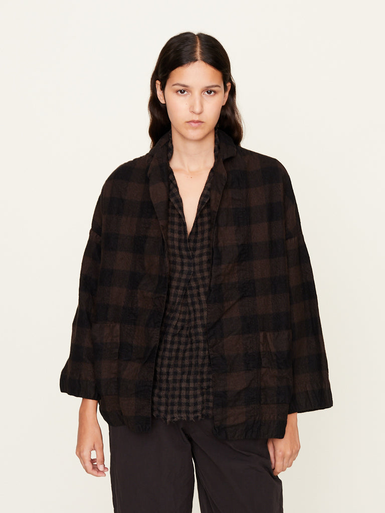 Daniela Gregis - Giacca Jacket Gladiolo Bianco Tv Lavata in Brown Black 5cm Check