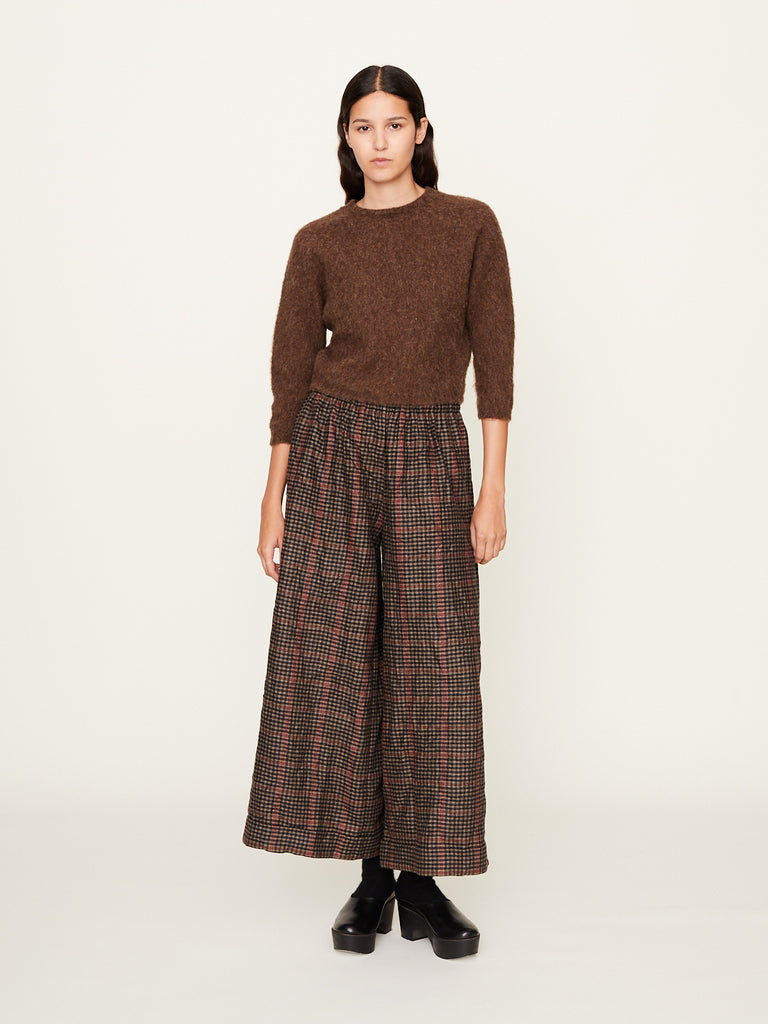 Daniela Gregis - Girocollo Knitted Crew-Neck Marta Integralmente Calato in Dark Natural
