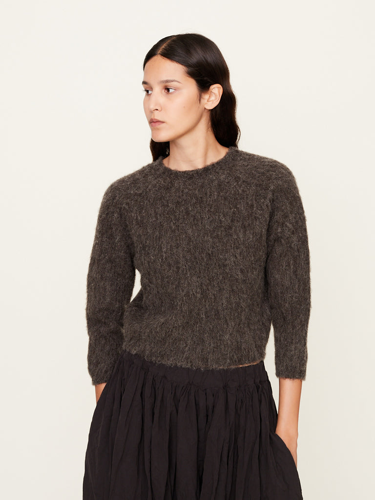 Daniela Gregis - Girocollo Knitted Crew-Neck Marta Integralmente Calato in Anthracite