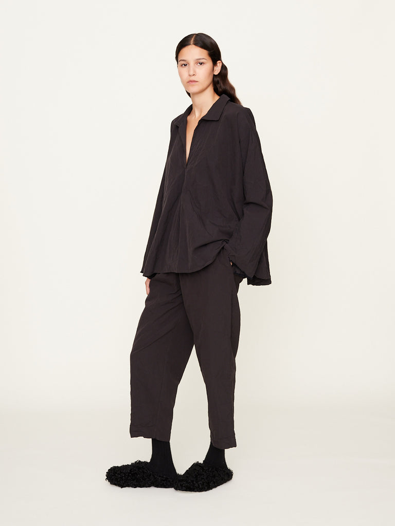 Daniela Gregis - Pantalone Trousers Sigaretta Elastico Lavato in Dark Brown