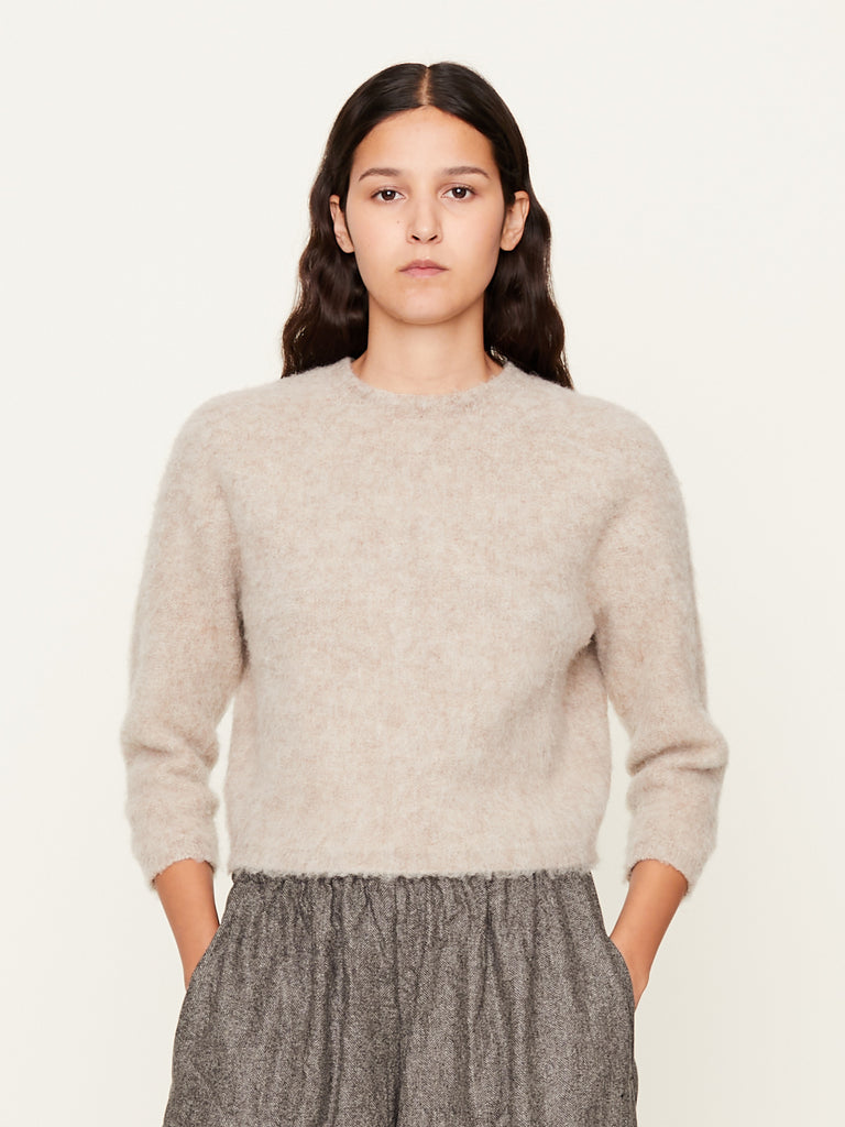 Daniela Gregis - Girocollo Knitted Crew-Neck Marta Integralmente Calato in Light Natural