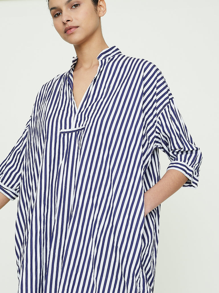 Daniela Gregis Camicione Shirt Kora Medio Lavato in Thick Dark Stripe
