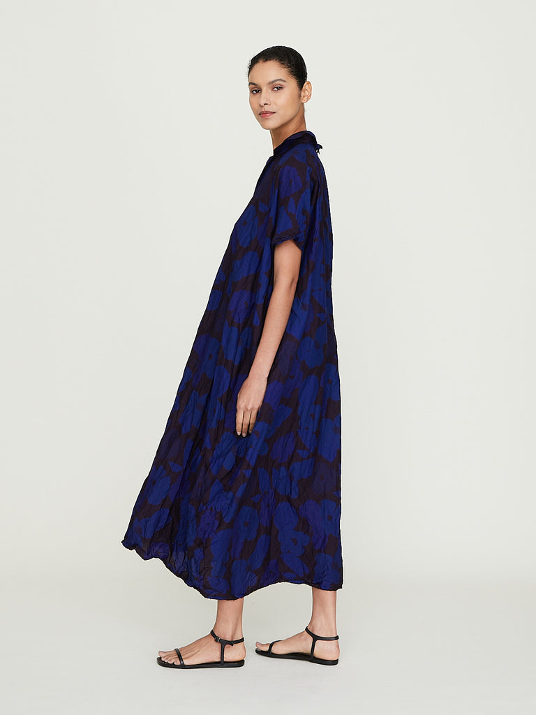 Daniela Gregis Abito Dress 20.07.06 Manichina Lavata in Blue Overdyed Liberty Print 2