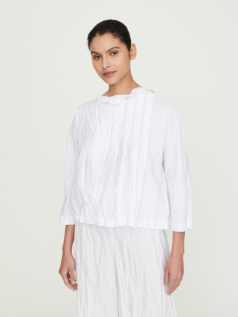Daniela Gregis Camicia Shirt Rondine Zig Zag Lavata in Optical White
