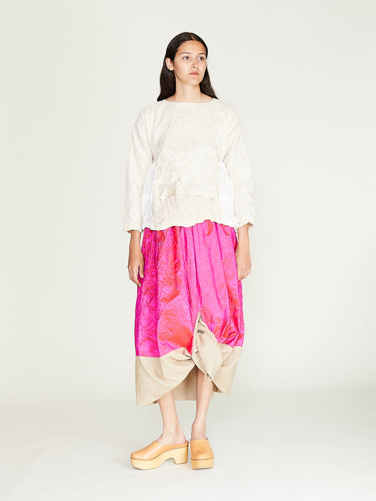 Daniela Gregis - Gonna Skirt Coulisse Double Zafferano in Fuchsia Red Natural