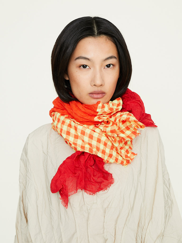 Daniela Gregis - Scialle Shawl Hawaii Lavato in Red Orange Mix