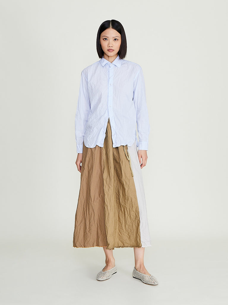 Daniela Gregis - Gonna Skirt Coulisse Riga Verticale Lavata in Natural