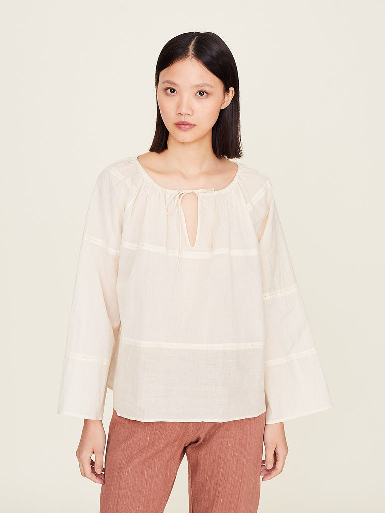 dosa - Patched Peasant Blouse in Kora