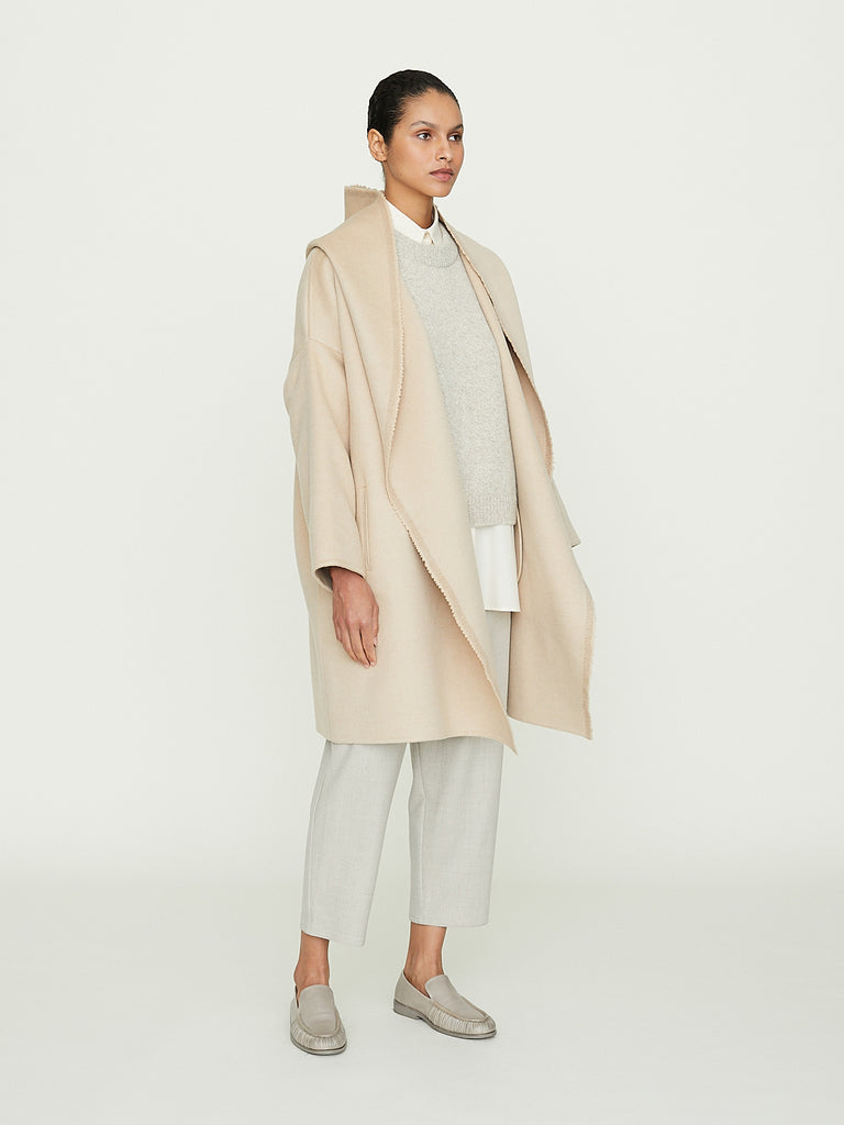 Dusan Hooded Coat with Cimossa in Albino