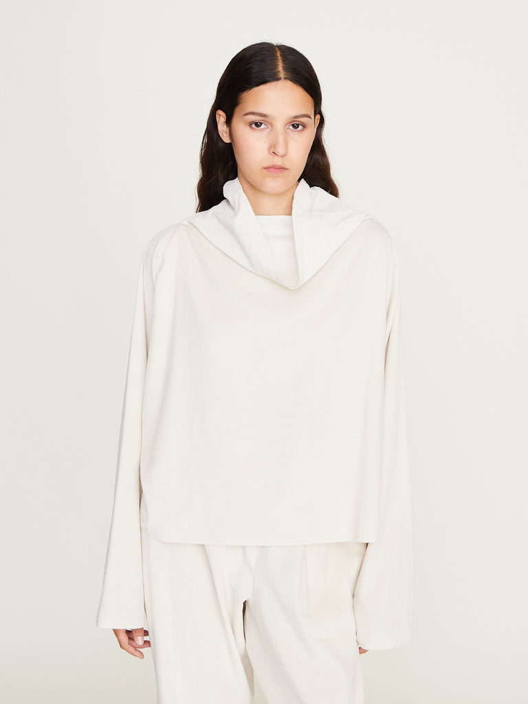 Dusan - Batwing T-Neck Oversized Shirt in White