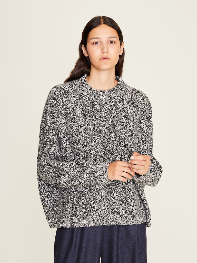 Dusan - Iconic Crew Neck Sweater in Salt & Pepper