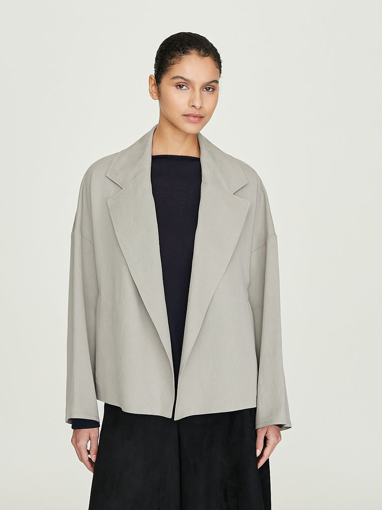 Dusan Satin Twisted Oversize Jacket in Tortora