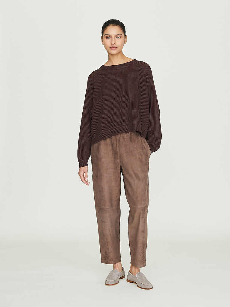 Dusan Suede Carrot Pants in Tortora