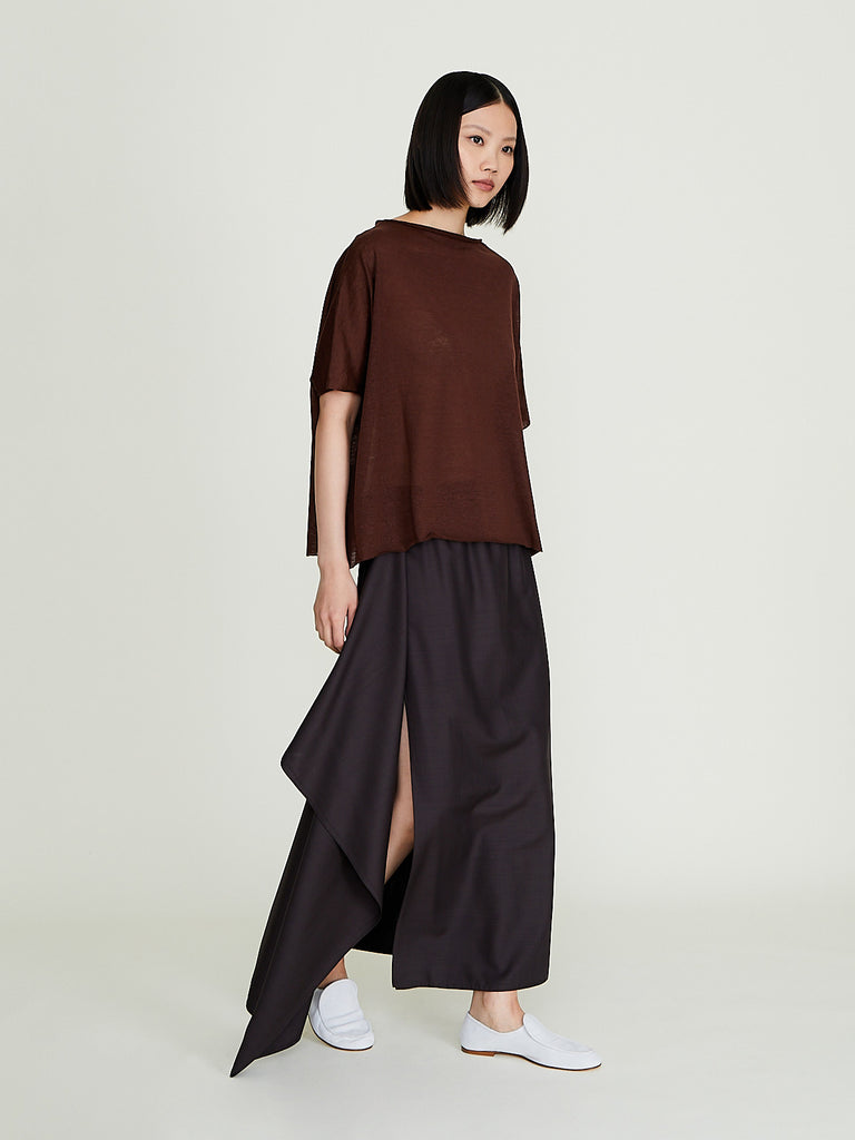 Dusan - Long Sarong Skirt 2 Layers in Ebano