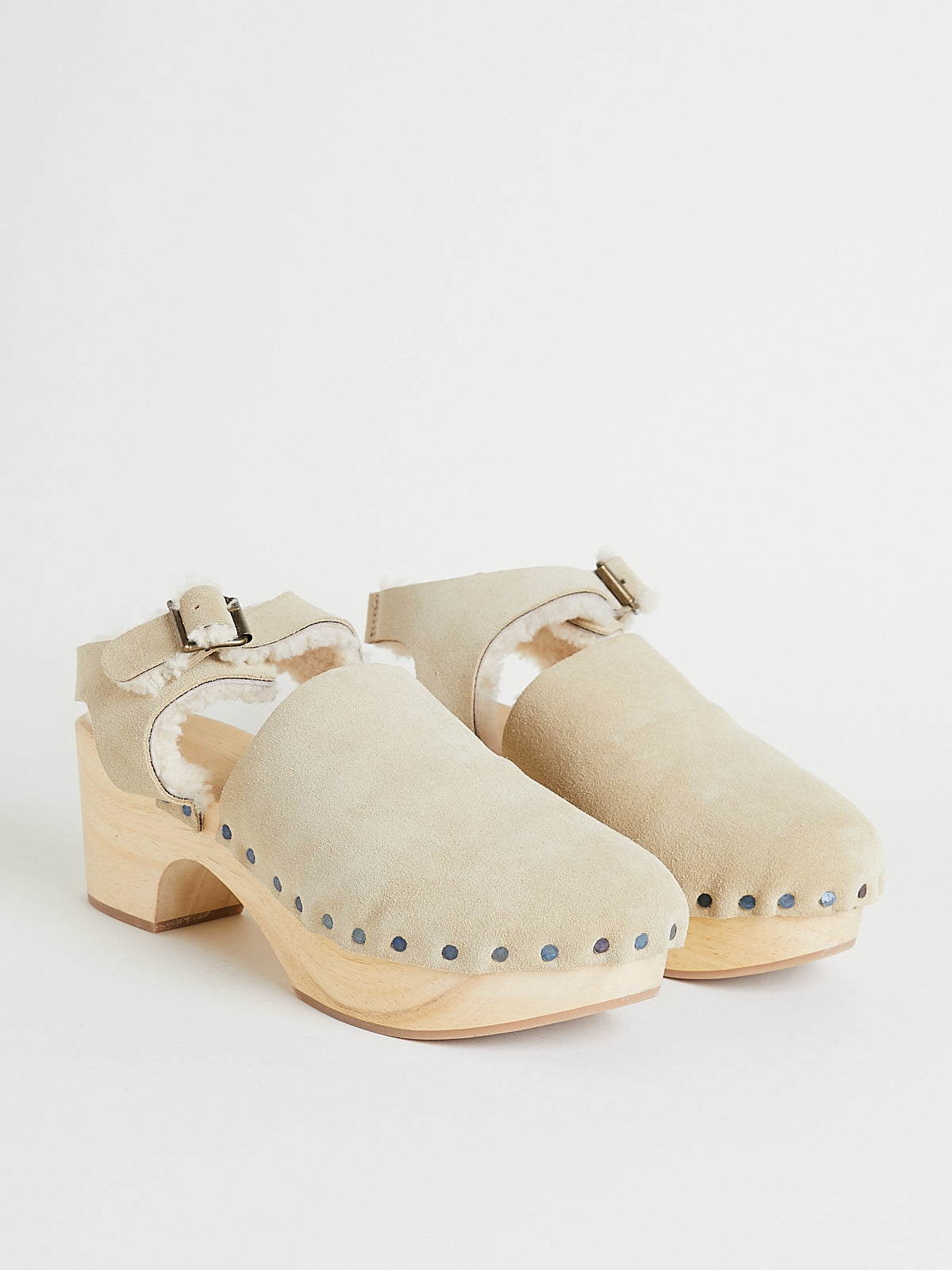 Daniela Gregis - Zoccolo Clog Accollato Alto Fondo Chiaro in Ivory ...