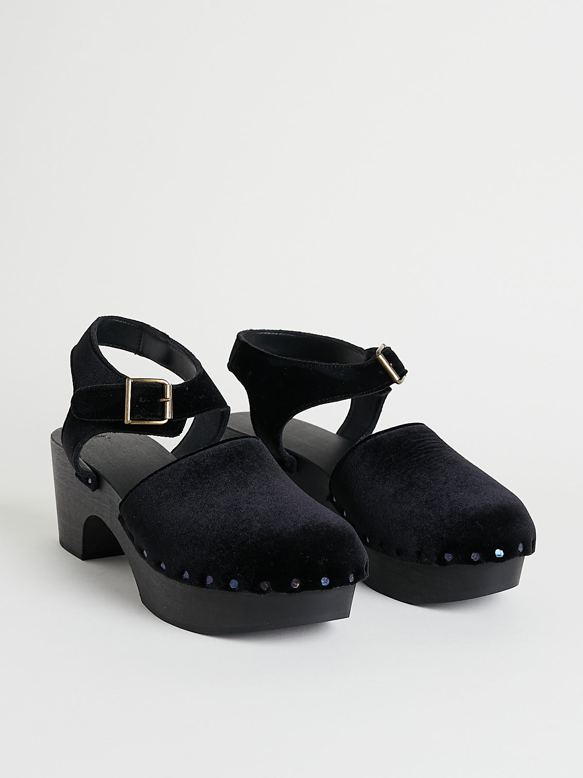 Daniela Gregis - Zoccolo Clog Alto Legno Nero in Black – Mouki Mou