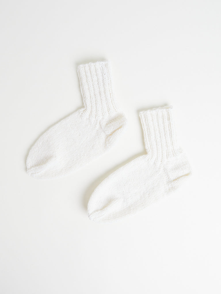 Daniela Gregis - Calzini Hand-Knitted Socks Coste in White