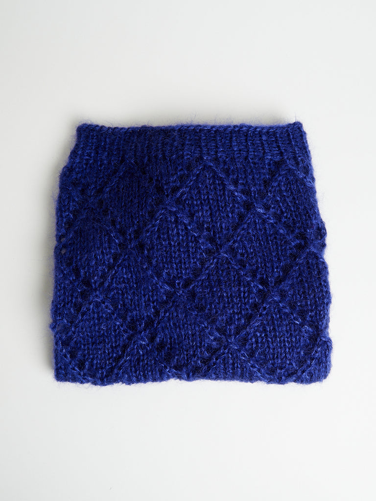 Daniela Gregis Scialle Hand-Knitted Shawl Rombo in Electric Blue