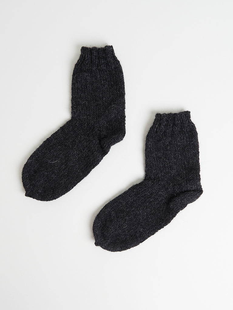 Daniela Gregis - Calzettoni Hand-Knitted Socks Notte in Dark Grey