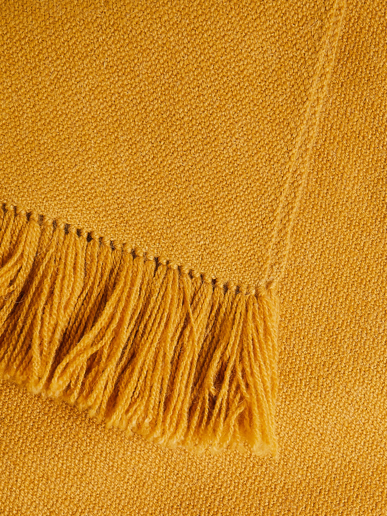 Denis Colomb Six Ply Throw with Fringe in Dark Amber