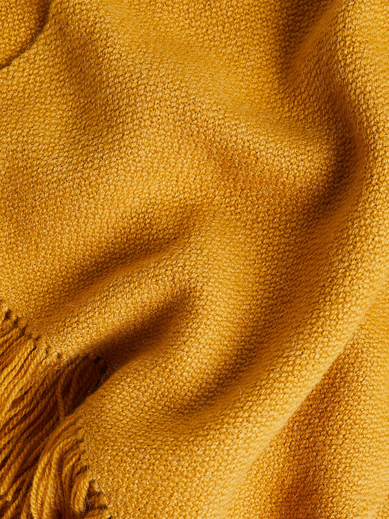 Denis Colomb Six Ply Throw with Fringe in Dark Amber