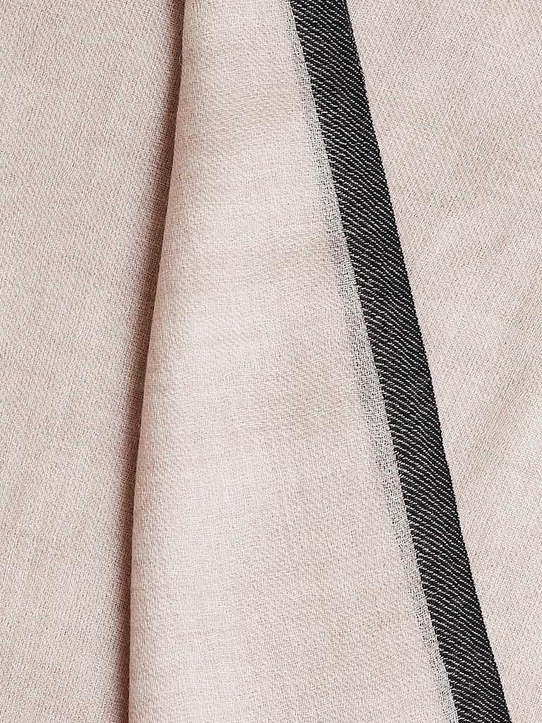 Denis Colomb Natural Stripe Feather Shawl in Light Coffee Mélange and Black