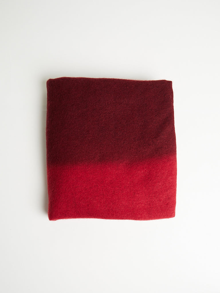 Denis Colomb Fuzzy Feutre Two Tone Shawl in Queen's Red + Tibetan Red Monk