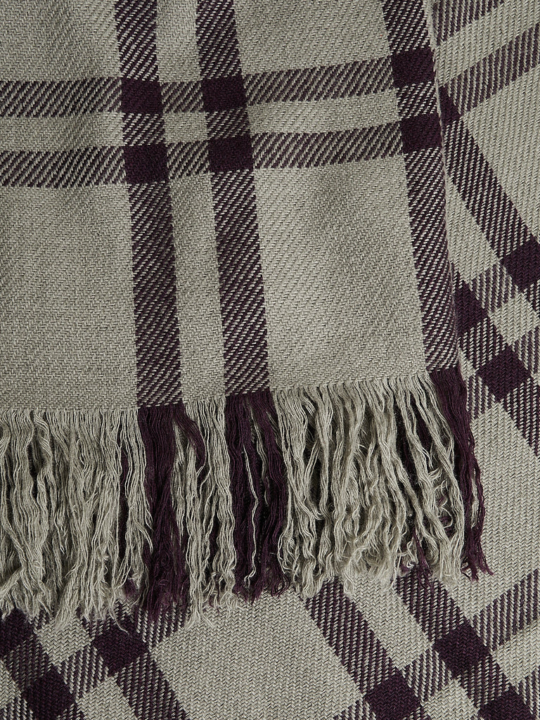 Denis Colomb Nara Blanket in Pale Olive/Dark Fig