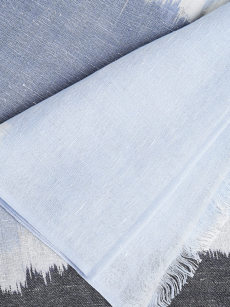 Denis Colomb Summer Ikat in Pearl Blue, White, Midnight Blue and Pale Sapphire