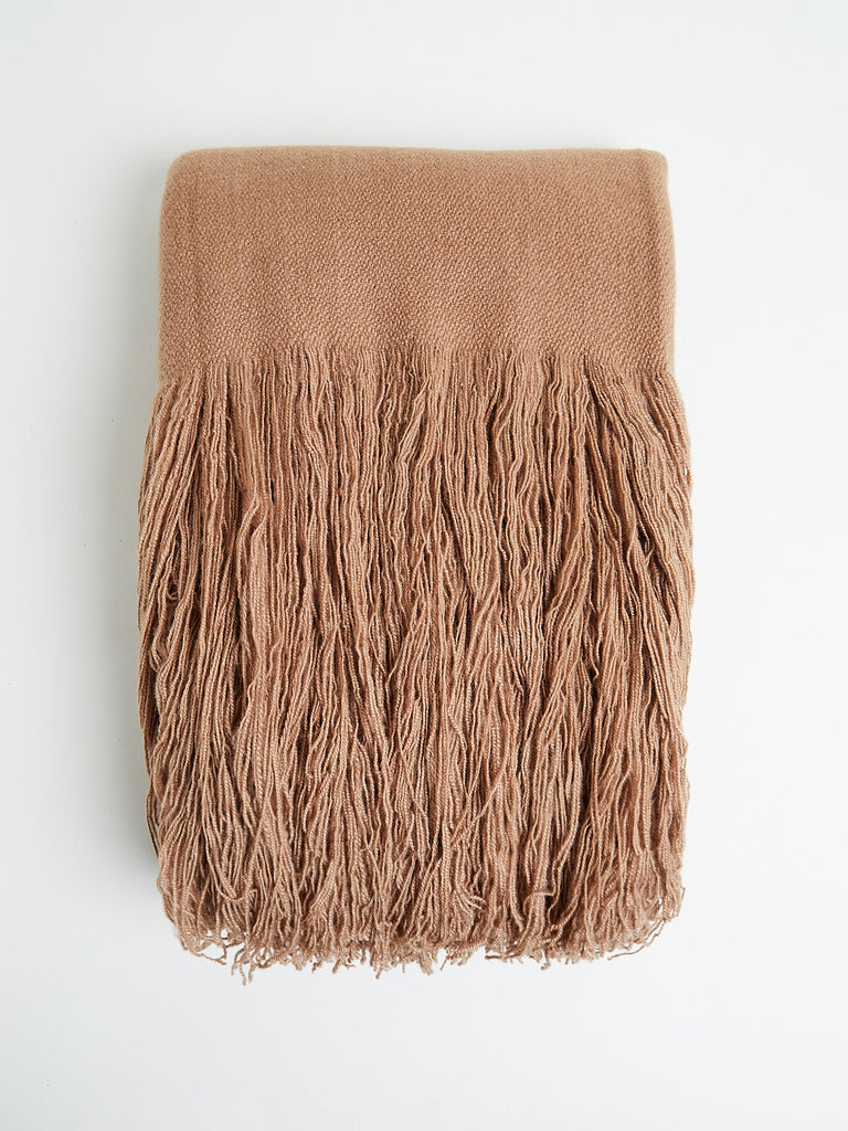 Denis Colomb - Long Fringe Shawl in Camel