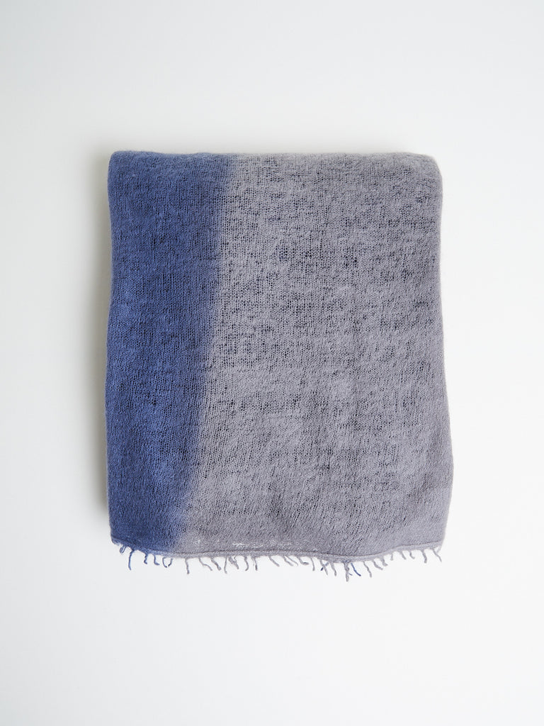 Denis Colomb Fuzzy Feutre Two Tone Shawl in Rhino Grey + Dark Mountain Grey