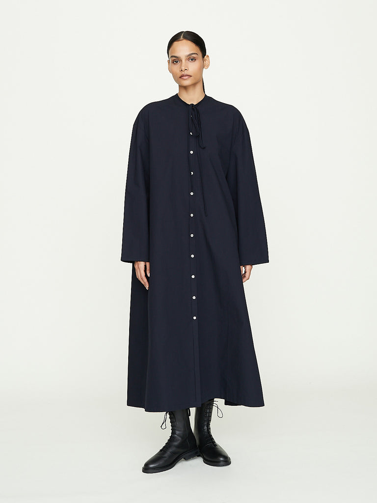 Eleph Djaro Dress in Navy Poplin