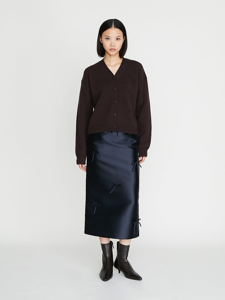 Eleph - Simple Bow Skirt in Navy