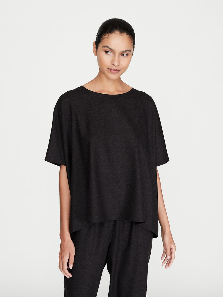 Dusan - Flannel Easy T-Shirt in Ebano