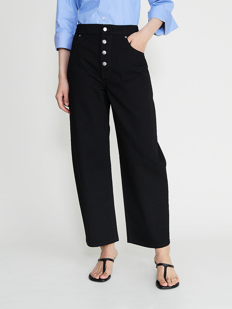 Fforme - Elodie Curved Leg Jean in Black