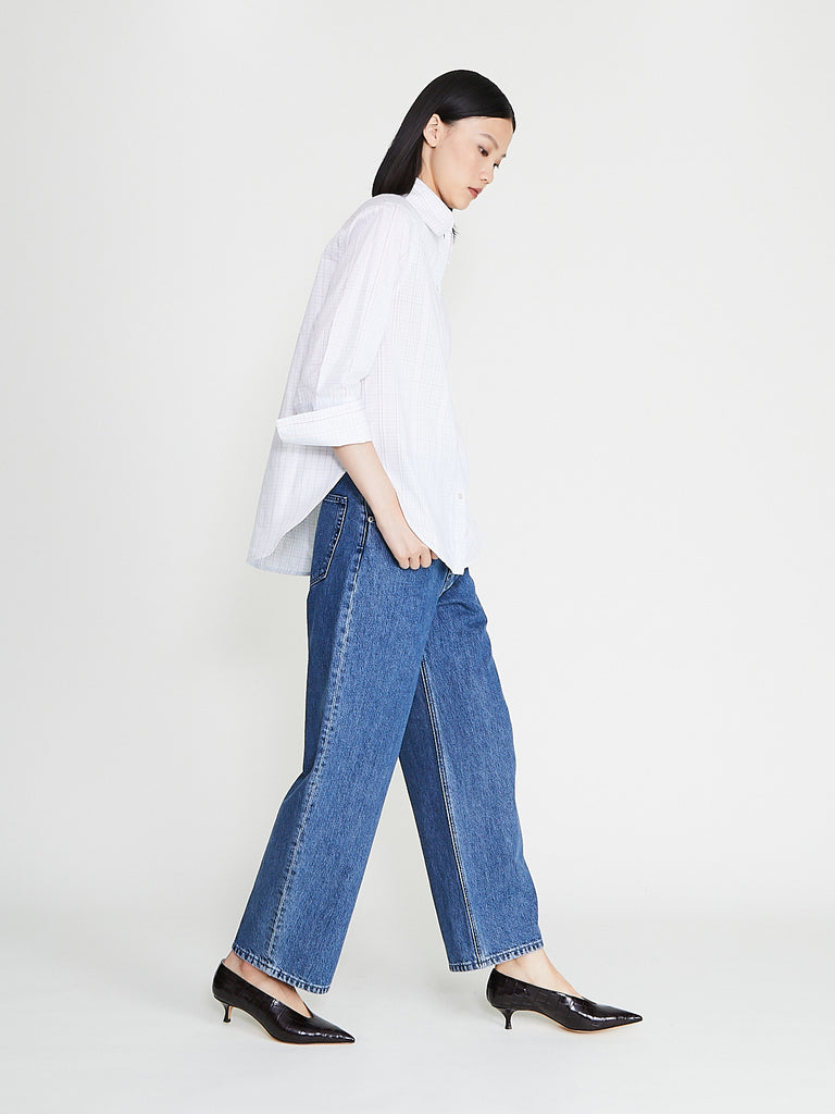 Fforme - Elodie Curved Leg Jean in Denim Blue