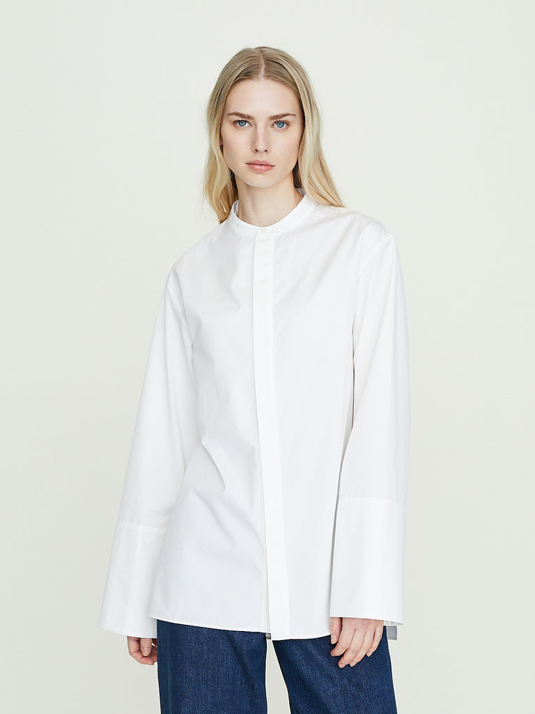 Fforme Esme Mandarin Collar Shirt in White