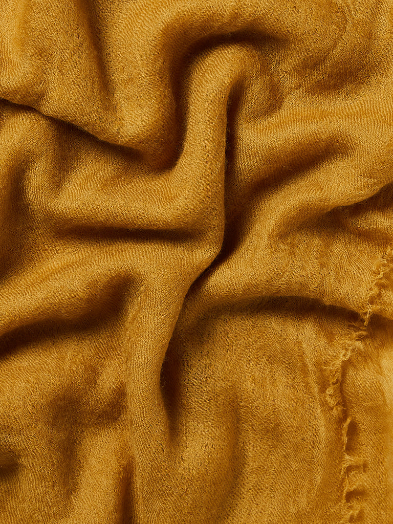 Frenckenberger - Woven Scarf Mono in Ochre