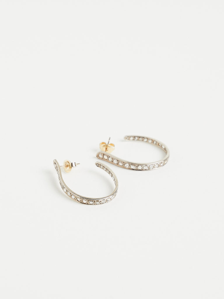 Fanourakis Hoop Earrings in 18k White Gold with 1.6ct White Diamonds