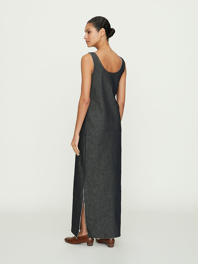 Gabriela Coll Garments No. 100 Rigid Denim Slip Dress in Black