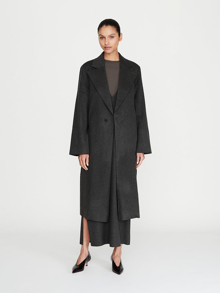 Gabriela Coll Garments - No. 175 Heavy Wool Two Button Coat in Green