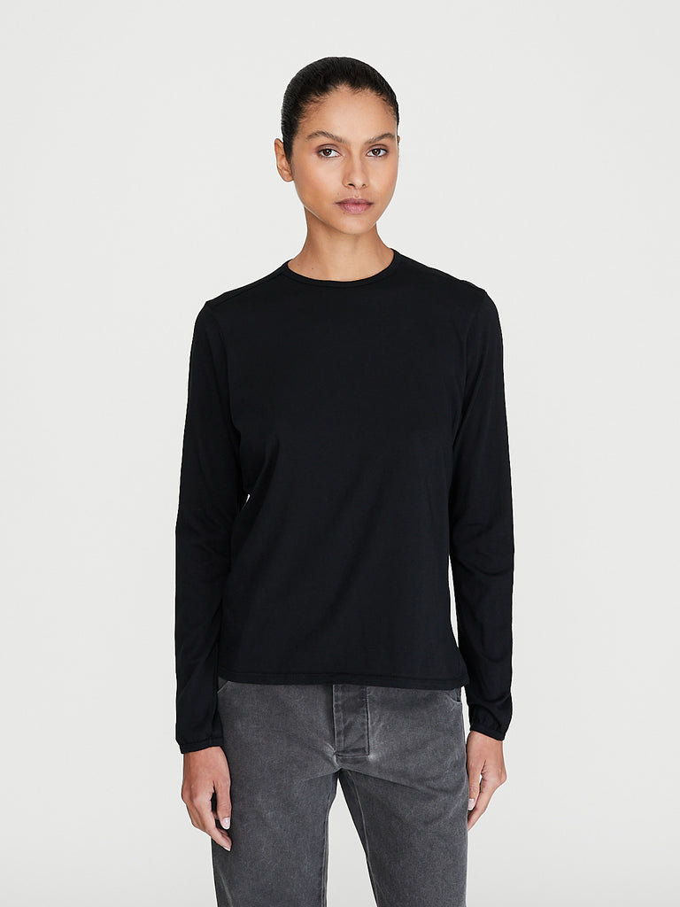 No. 87 Organic Cotton Long Sleeve T-Shirt in Black