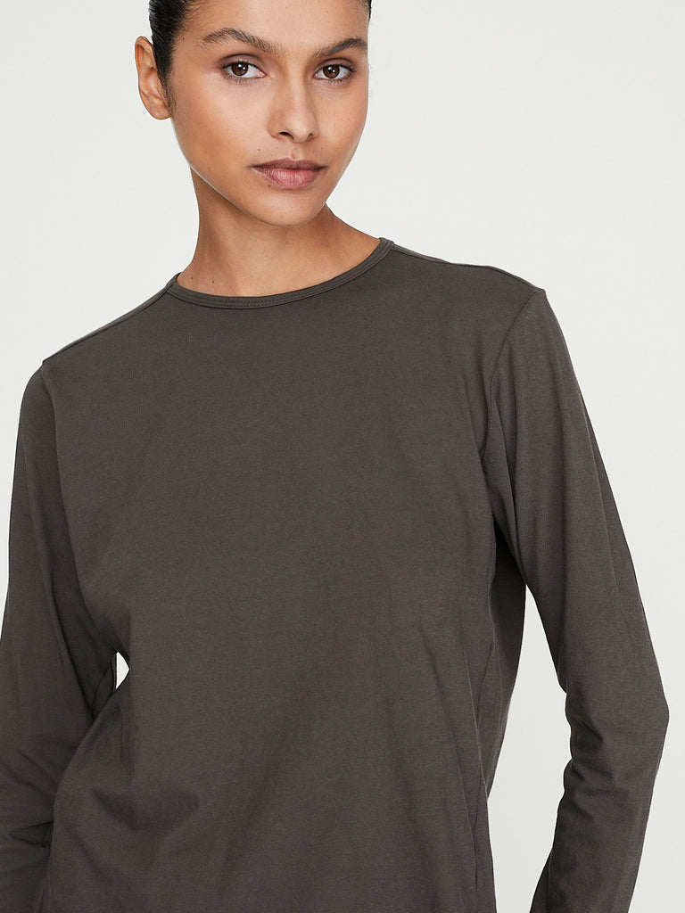 Gabriela Coll Garments - No. 87 Organic Cotton Long Sleeve T-Shirt in Brown