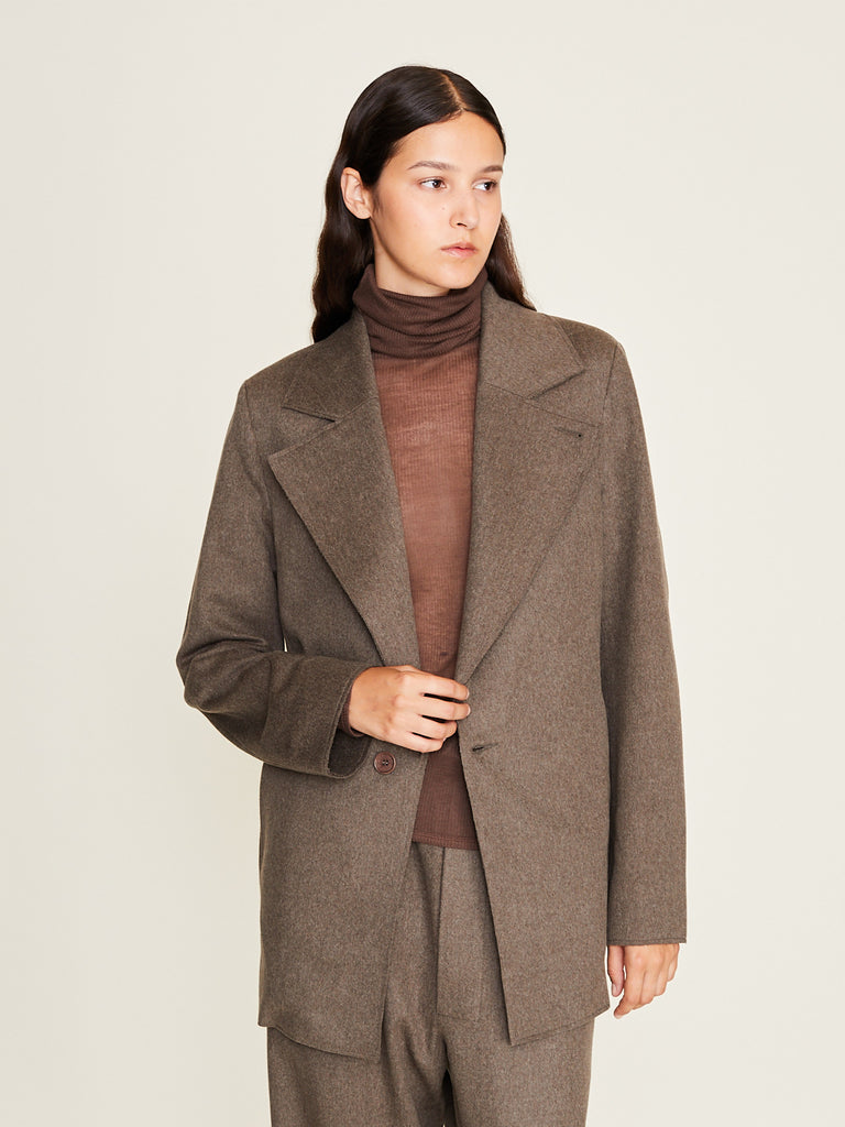 Gabriela Coll Gaments - No.173 Heavy Wool Two Button Jacket in Dust
