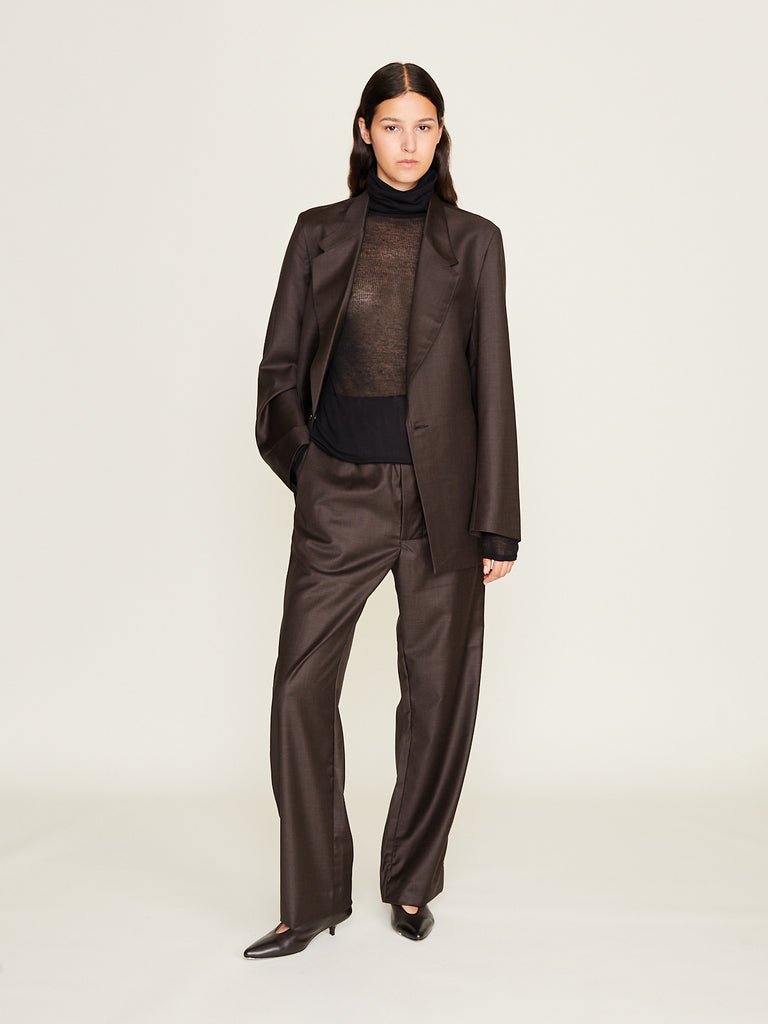 Gabriela Coll Garments - No.288 Fine Wool Drawstring Trousers in Brown